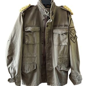 Meteorite Women’s Utility Military Jacket & hoodie olive green Grunge Oversized